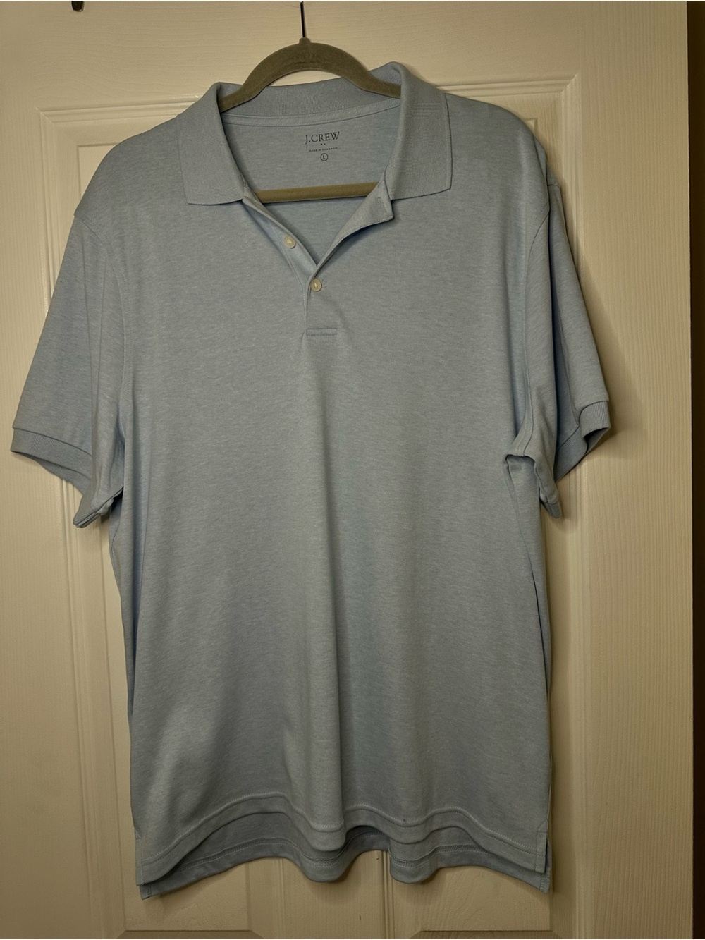 J.Crew Light Blue Cotton Blend Polo Shirt Men’s Large NWT